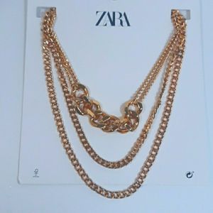 ZARA 3 layered gold tone link chain